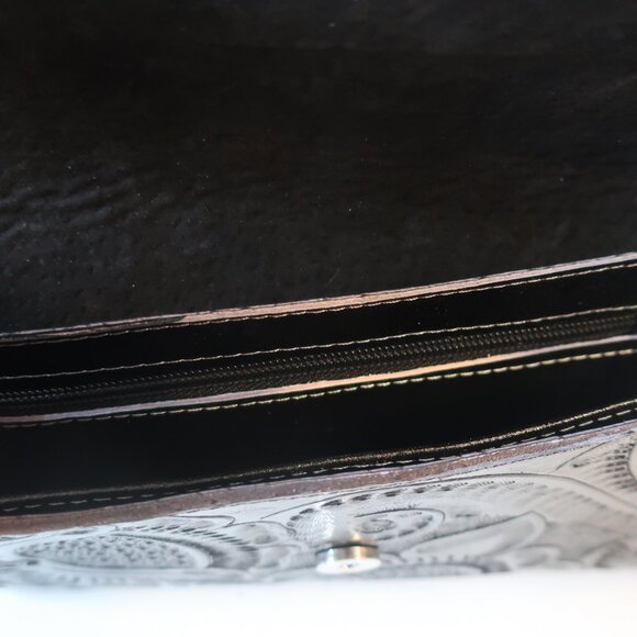 Womens Shag Boutique Black Leather Print Envelope Shoulder Bag - Picture 7 of 7